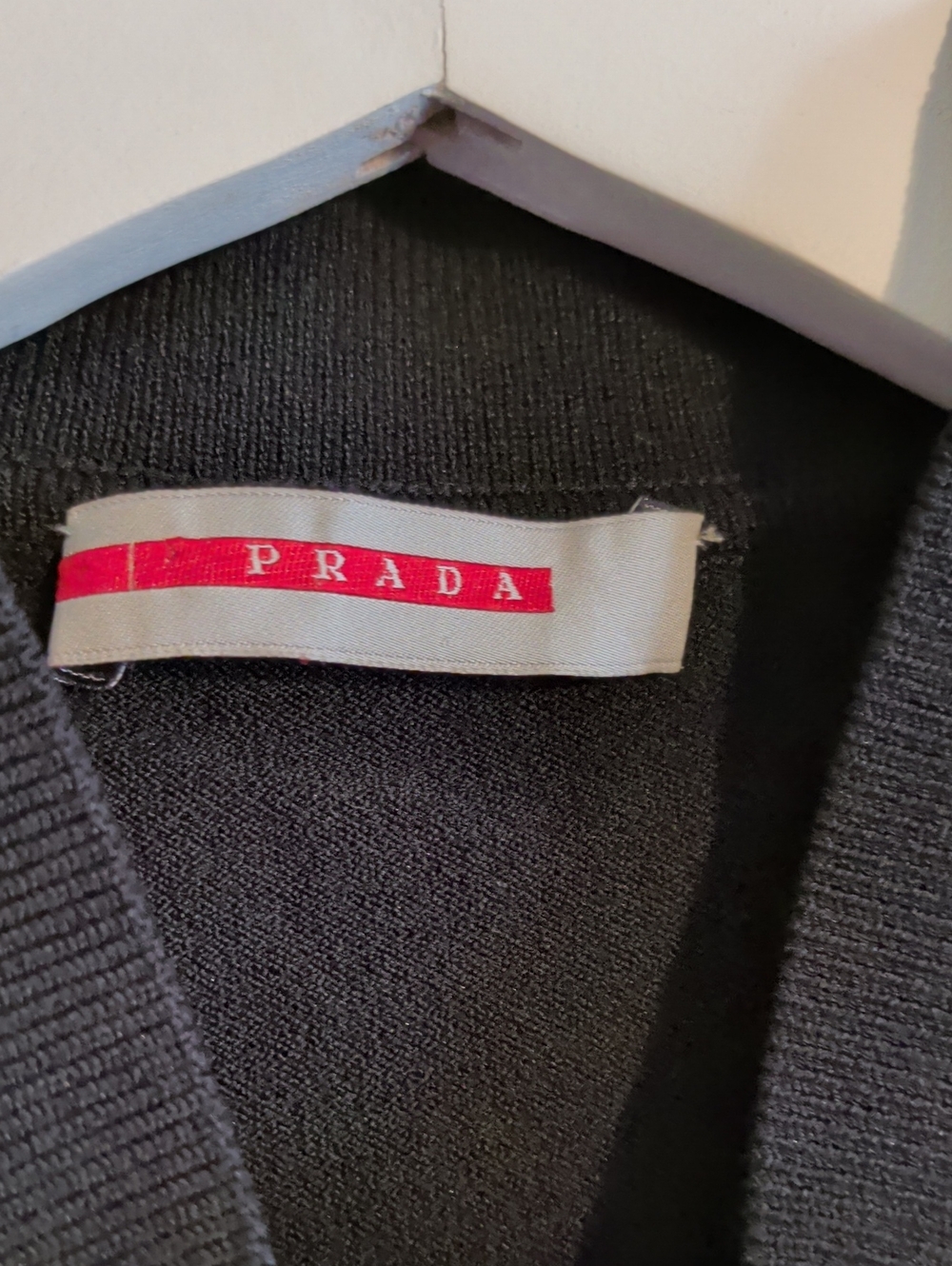 PRADA milano knit short sleeve top with double zipper - size xs / s - Picture 2 of 9